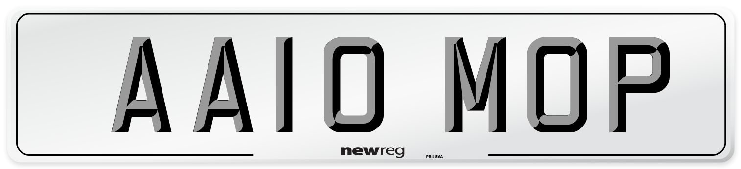 AA10 MOP Number Plate from New Reg